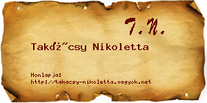Takácsy Nikoletta névjegykártya